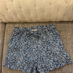 Madewell High Waist Blue and White Patterned Shorts